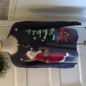 Vintage 2003 Heirloom Collections medium Christmas Cardigan sweater